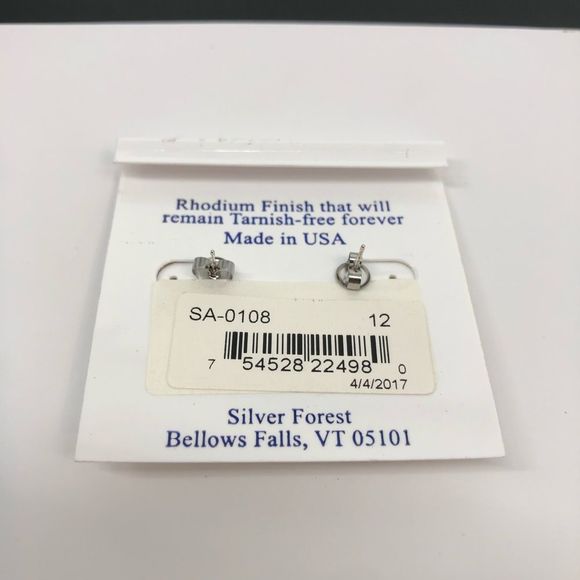 Silver Textured Teardrop Post Back Pierced Earrings - Picture 3 of 4